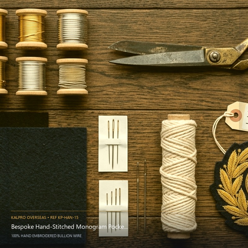 Bespoke Hand-Stitched Monogram Pocket Crest - Handmade Bullion & Insignia
