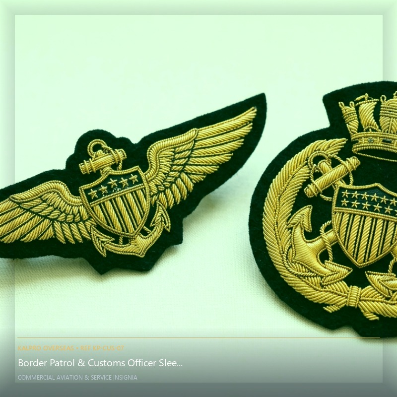 Border Patrol & Customs Officer Sleeve Insignia - Handmade Bullion & Insignia