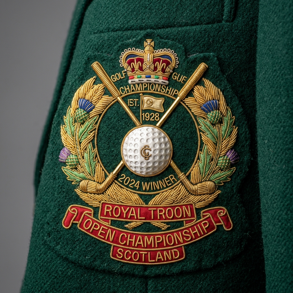 Championship Golf Society Bullion Pocket Crest - Handmade Bullion & Insignia