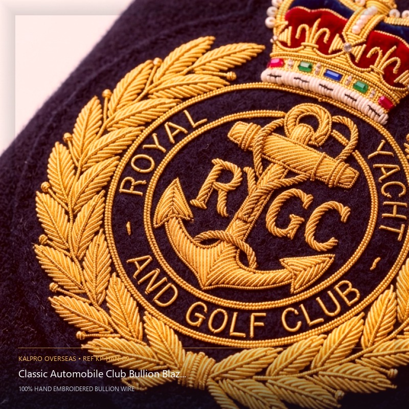 Classic Automobile Club Bullion Blazer Badge - Handmade Bullion & Insignia