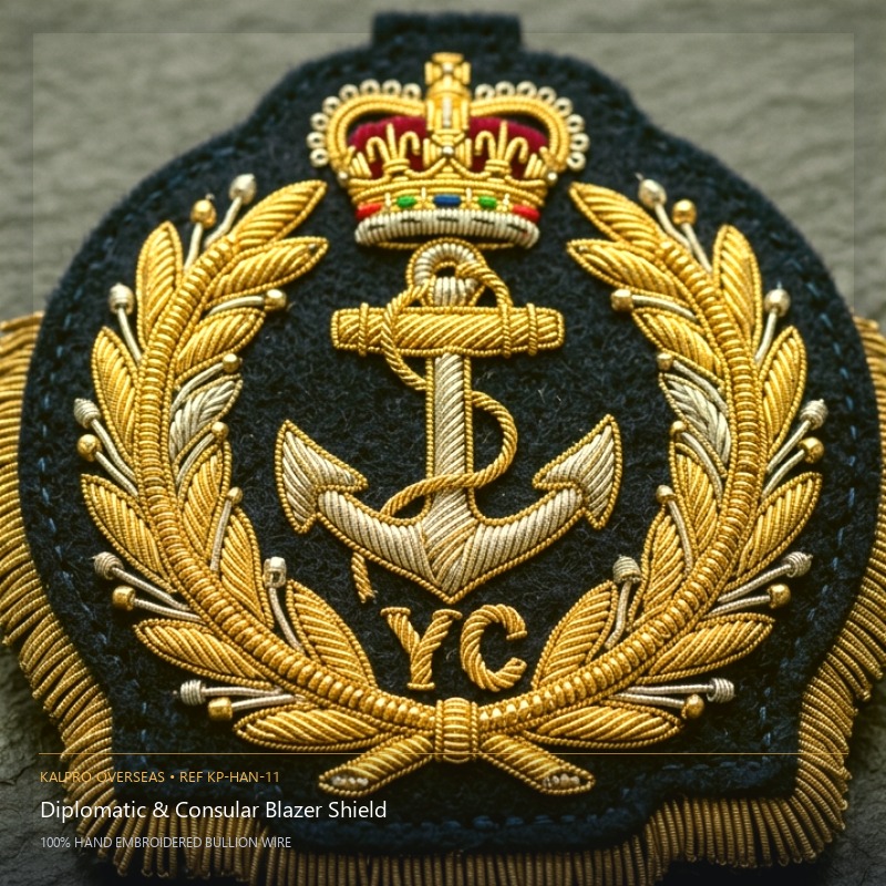 Diplomatic & Consular Blazer Shield - Handmade Bullion & Insignia