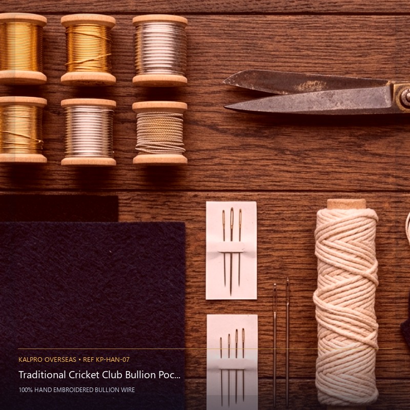 Traditional Cricket Club Bullion Pocket Crest - Handmade Bullion & Insignia