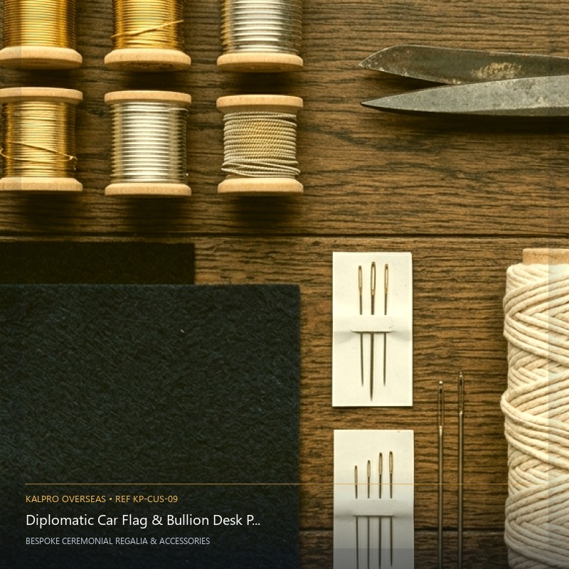 Diplomatic Car Flag & Bullion Desk Pennant - Handmade Bullion & Insignia