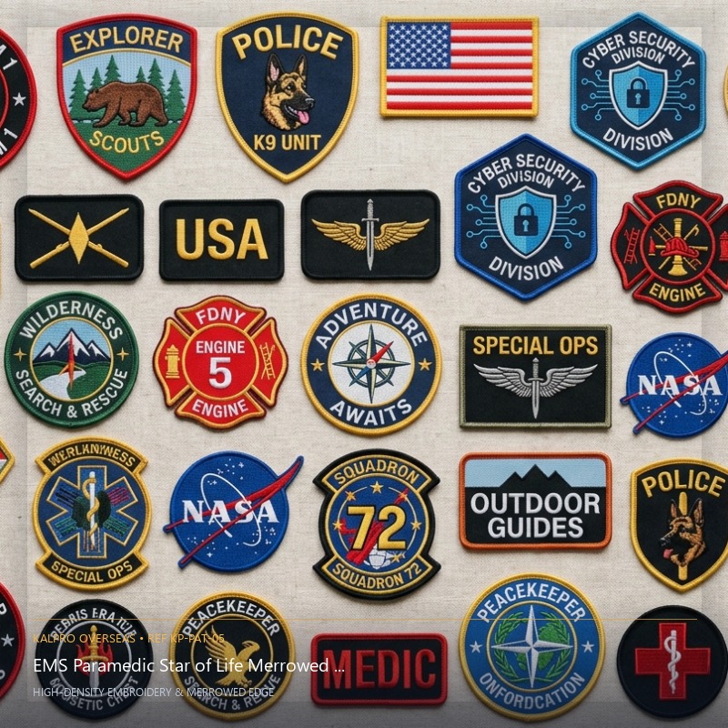 EMS Paramedic Star of Life Merrowed Patch - Handmade Bullion & Insignia