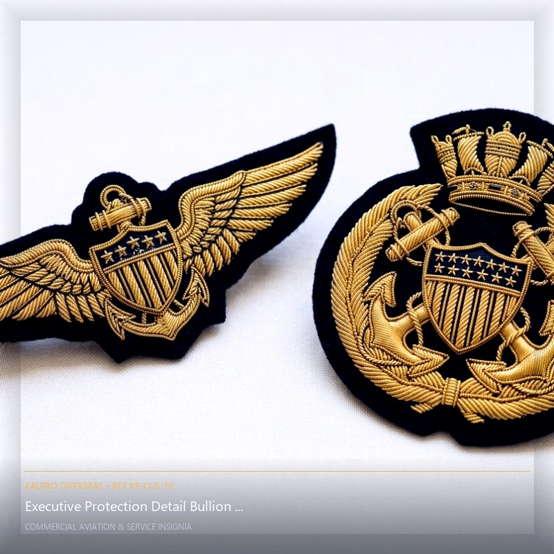 Executive Protection Detail Bullion Crest - Handmade Bullion & Insignia