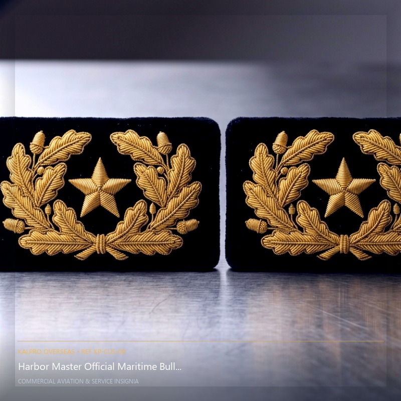 Harbor Master Official Maritime Bullion Badge - Handmade Bullion & Insignia