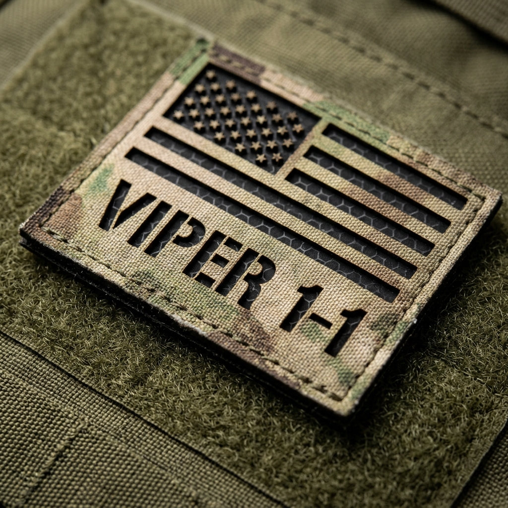 Laser-Cut Cordura IR Reflective Morale Patch - Handmade Bullion & Insignia