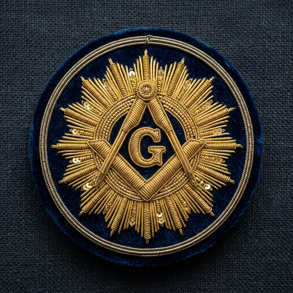 Masonic Lodge Handcrafted Bullion Pocket Emblem - Handmade Bullion & Insignia