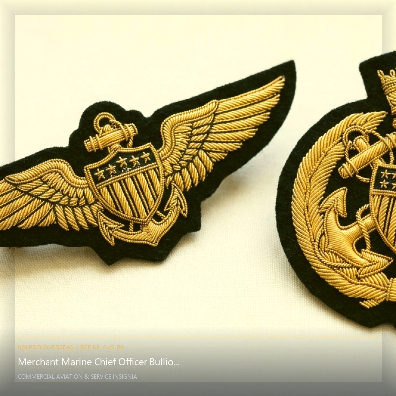 Merchant Marine Chief Officer Bullion Wings - Handmade Bullion & Insignia