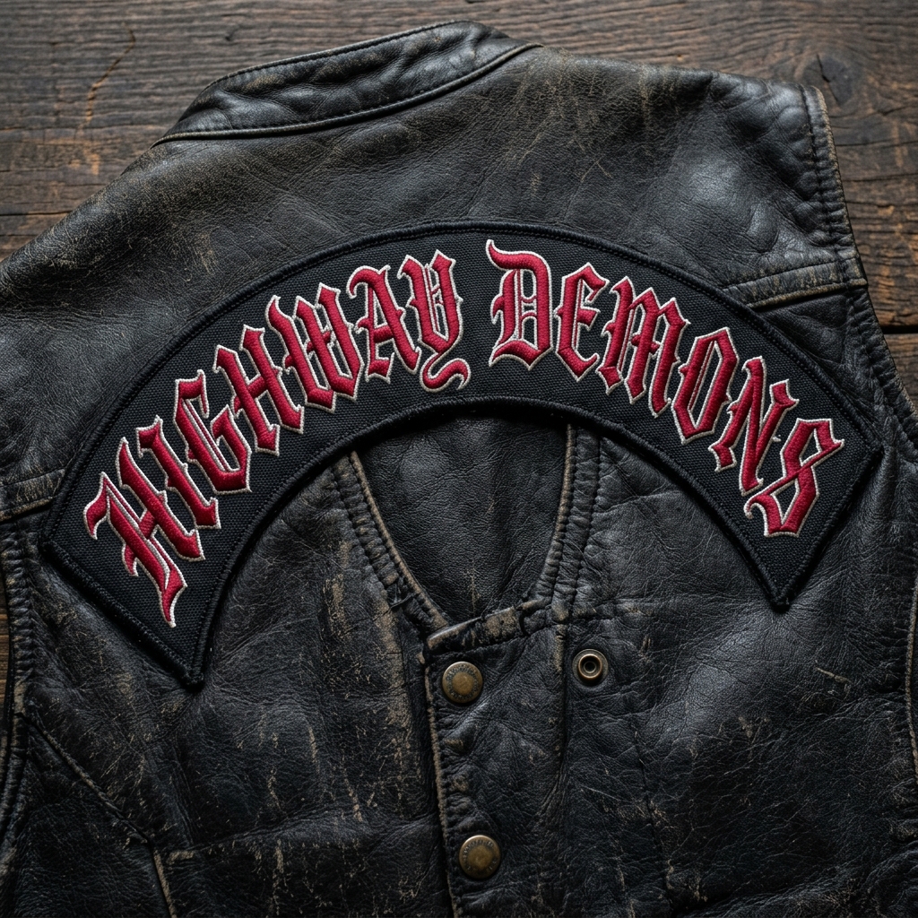 Motorcycle Club Back Rocker Embroidered Patch Set - Handmade Bullion & Insignia