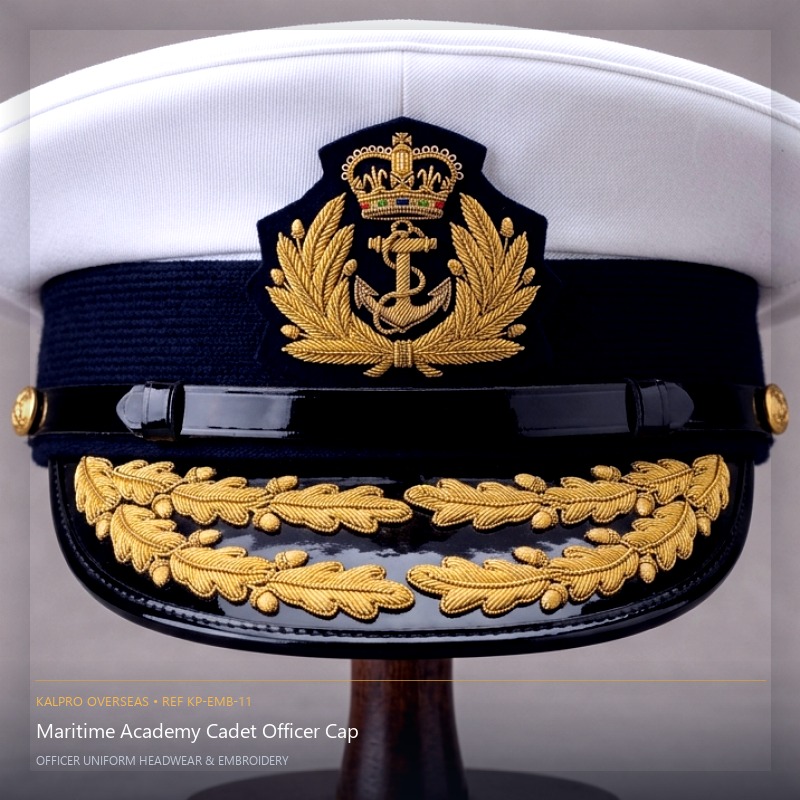 Maritime Academy Cadet Officer Cap - Handmade Bullion & Insignia