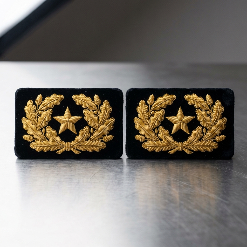 Police Chief Executive Bullion Collar Tabs - Handmade Bullion & Insignia