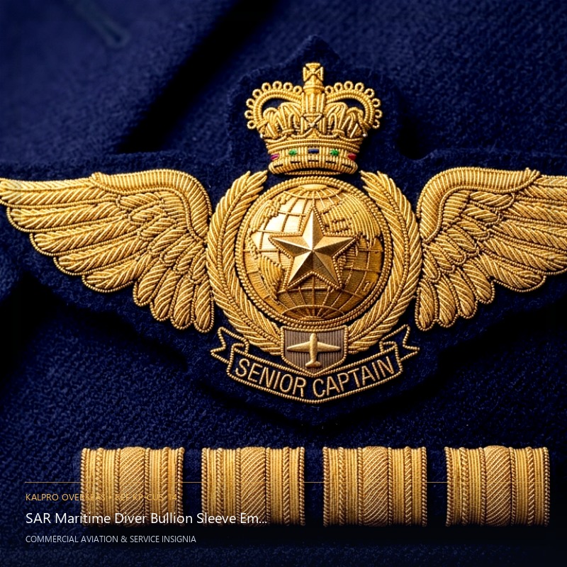 SAR Maritime Diver Bullion Sleeve Emblem - Handmade Bullion & Insignia