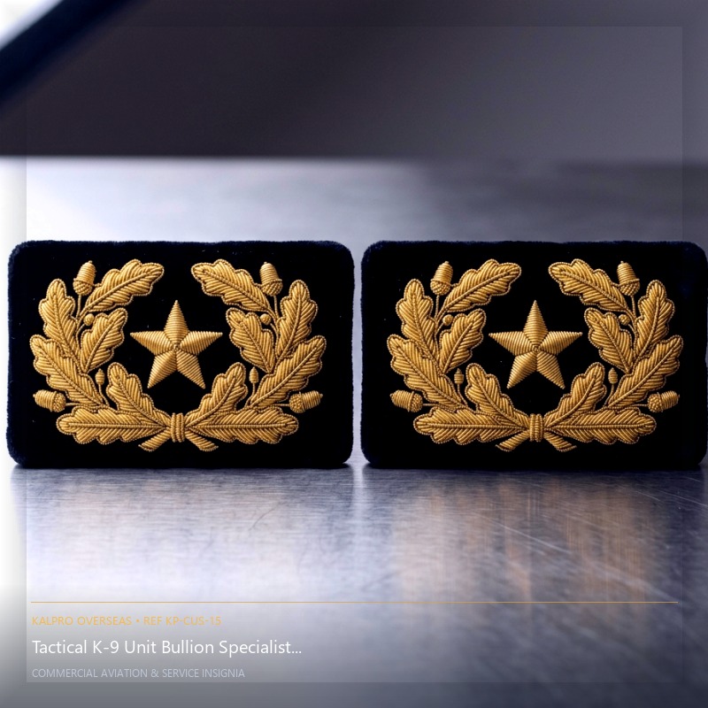 Tactical K-9 Unit Bullion Specialist Insignia - Handmade Bullion & Insignia