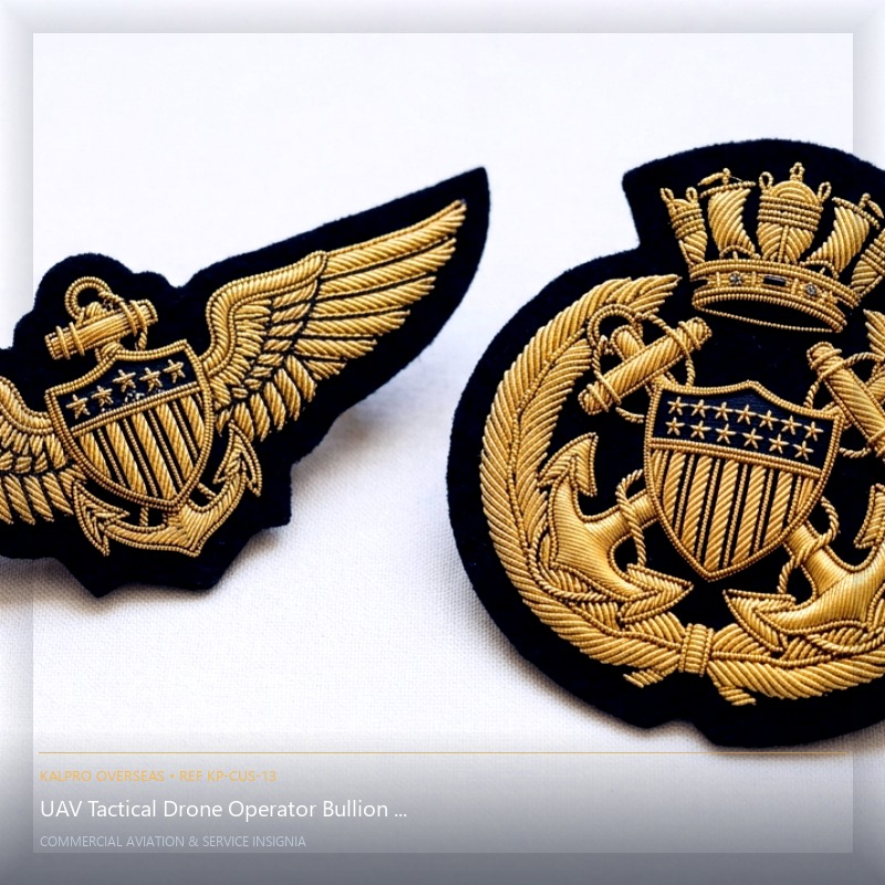 UAV Tactical Drone Operator Bullion Brevet - Handmade Bullion & Insignia
