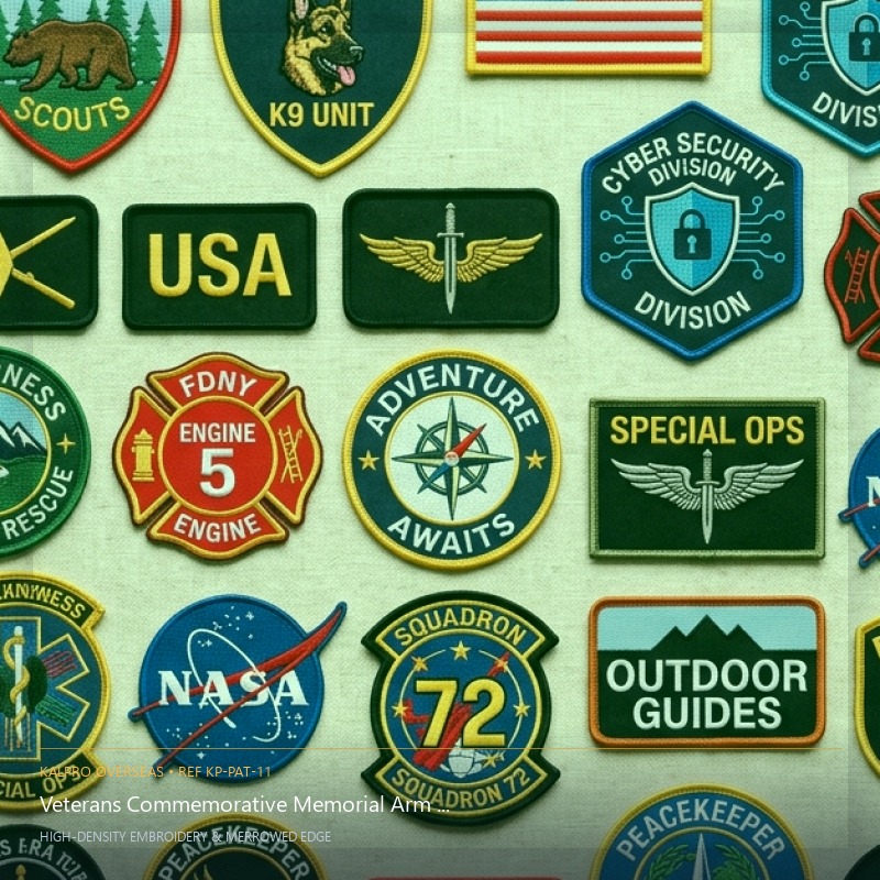 Veterans Commemorative Memorial Arm Patch - Handmade Bullion & Insignia