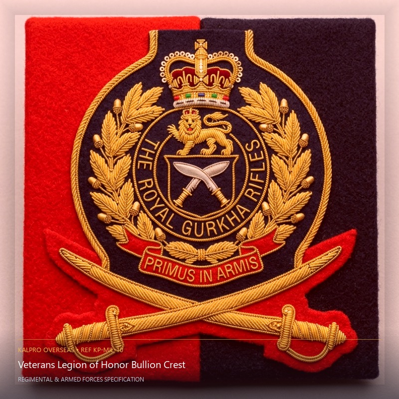 Veterans Legion of Honor Bullion Crest - Handmade Bullion & Insignia