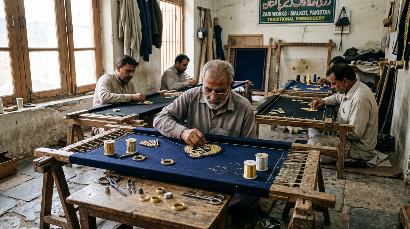 KALPRO OVERSEAS hand embroidery workshop in Sialkot, Pakistan